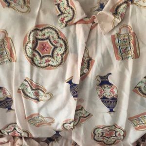 Silk long sleeved blouse